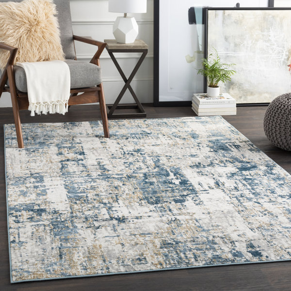 Trent Austin Design® Hoekstra Abstract Blue/Beige/Light Gray Area Rug